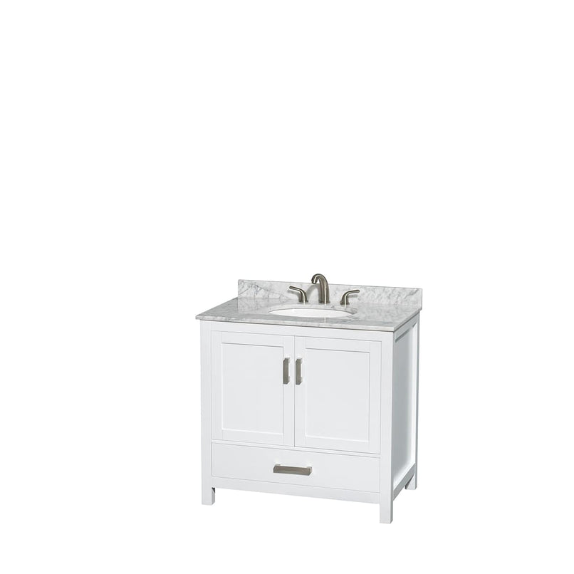 Sheffield 36" Free Standing Single Basin Vanity Set with Cabinet, Marble Vanity Top, and Medicine Cabinet - image 12