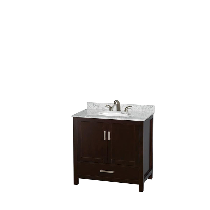 Sheffield 36" Free Standing Single Basin Vanity Set with Cabinet, Marble Vanity Top, and Medicine Cabinet - image 16
