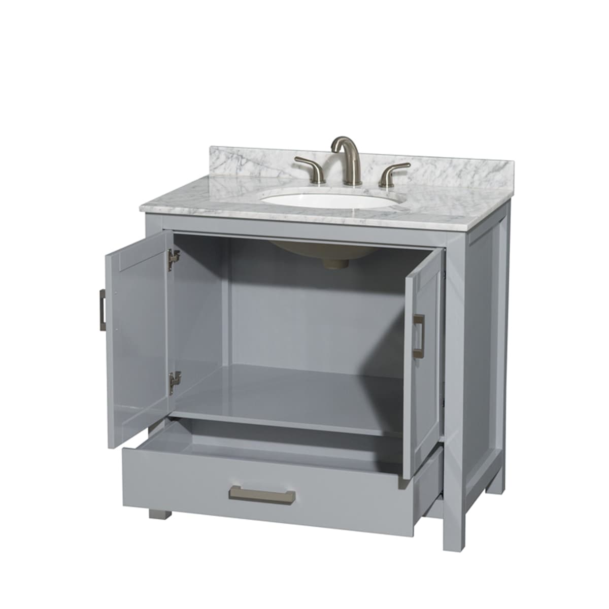 Sheffield 36" Free Standing Single Basin Vanity Set with Cabinet and Marble Vanity Top - image 2