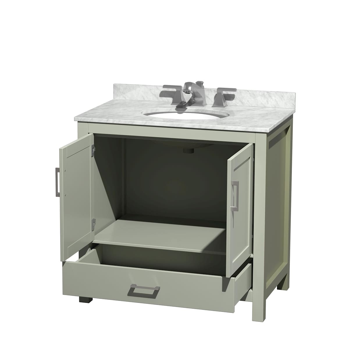 Sheffield 36" Free Standing Single Basin Vanity Set with Cabinet and Marble Vanity Top - image 13