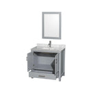 Sheffield 36" Free Standing Single Basin Vanity Set with Cabinet, Marble Vanity Top, and Framed Mirror - image 2