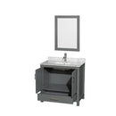 Sheffield 36" Free Standing Single Basin Vanity Set with Cabinet, Marble Vanity Top, and Framed Mirror - image 5