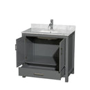 Sheffield 36" Free Standing Single Basin Vanity Set with Cabinet and Marble Vanity Top - image 4