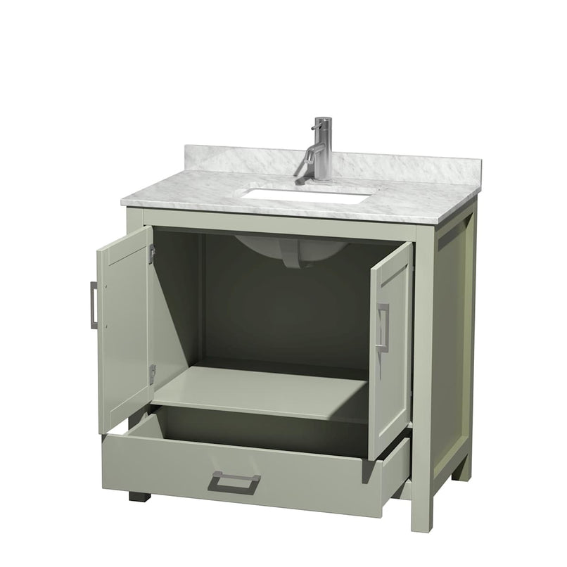 Sheffield 36" Free Standing Single Basin Vanity Set with Cabinet and Marble Vanity Top - image 13