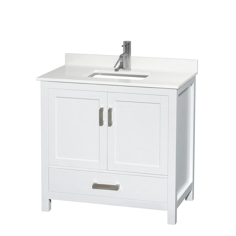 Sheffield 36" Free Standing Single Basin Vanity Set with Cabinet and Quartz Vanity Top - image 1