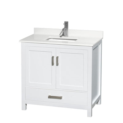 Sheffield 36" Free Standing Single Basin Vanity Set with Cabinet and Quartz Vanity Top - image 1