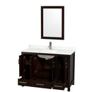 Sheffield 48" Free Standing Single Basin Vanity Set with Cabinet, Quartz Vanity Top, and Framed Mirror - image 2