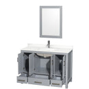 Sheffield 48" Free Standing Single Basin Vanity Set with Cabinet, Quartz Vanity Top, and Framed Mirror - image 11