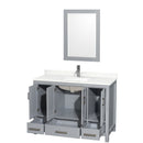 Sheffield 48" Free Standing Single Basin Vanity Set with Cabinet, Quartz Vanity Top, and Framed Mirror - image 12