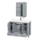 Sheffield 48" Free Standing Single Basin Vanity Set with Cabinet, Quartz Vanity Top, and Medicine Cabinet - image 12