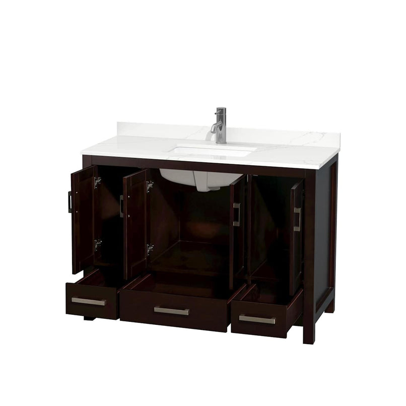 Sheffield 48" Free Standing Single Basin Vanity Set with Cabinet and Quartz Vanity Top - image 2