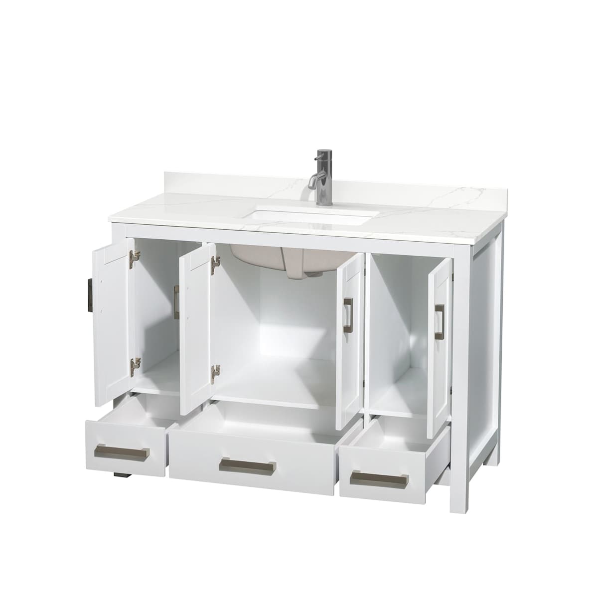 Sheffield 48" Free Standing Single Basin Vanity Set with Cabinet and Quartz Vanity Top