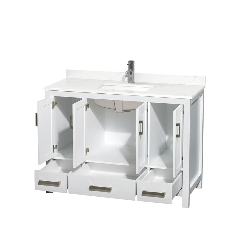 Sheffield 48" Free Standing Single Basin Vanity Set with Cabinet and Quartz Vanity Top - image 8