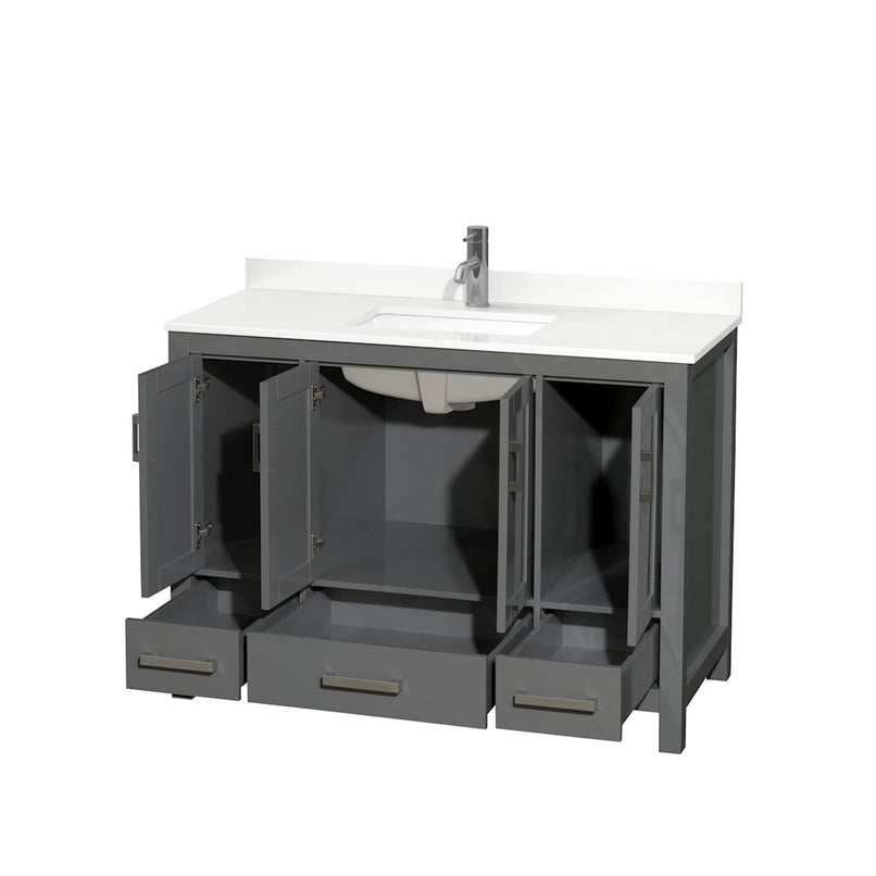 Sheffield 48" Free Standing Single Basin Vanity Set with Cabinet and Quartz Vanity Top - image 9