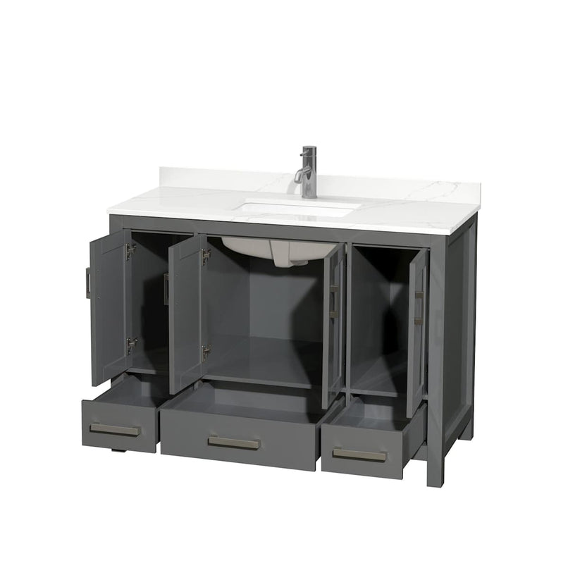 Sheffield 48" Free Standing Single Basin Vanity Set with Cabinet and Quartz Vanity Top - image 10