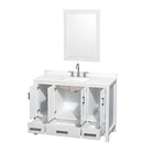 Sheffield 48" Free Standing Single Basin Vanity Set with Cabinet, Quartz Vanity Top, and Framed Mirror - image 8