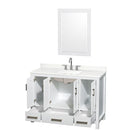 Sheffield 48" Free Standing Single Basin Vanity Set with Cabinet, Quartz Vanity Top, and Framed Mirror - image 9