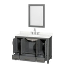Sheffield 48" Free Standing Single Basin Vanity Set with Cabinet, Quartz Vanity Top, and Framed Mirror - image 11