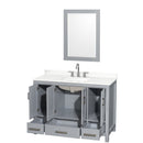 Sheffield 48" Free Standing Single Basin Vanity Set with Cabinet, Quartz Vanity Top, and Framed Mirror - image 12
