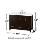 Sheffield 48" Free Standing Single Basin Vanity Set with Cabinet, Quartz Vanity Top, and Medicine Cabinet - image 6