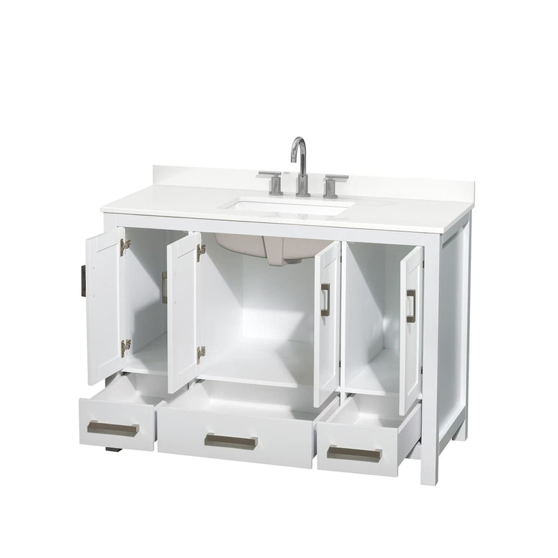 Sheffield 48" Free Standing Single Basin Vanity Set with Cabinet and Quartz Vanity Top - image 8