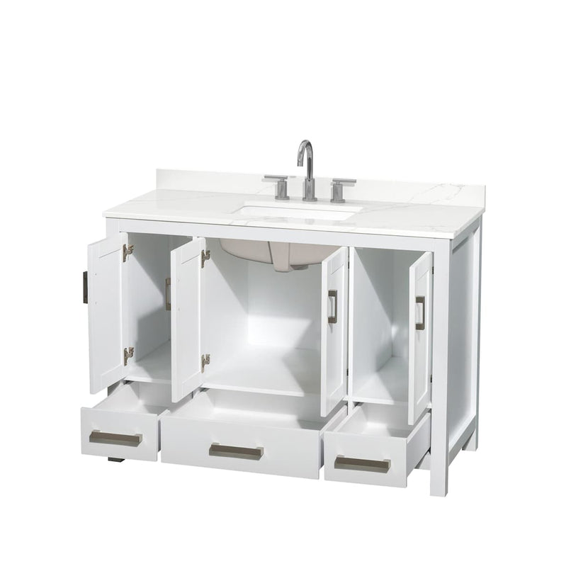 Sheffield 48" Free Standing Single Basin Vanity Set with Cabinet and Quartz Vanity Top - image 9