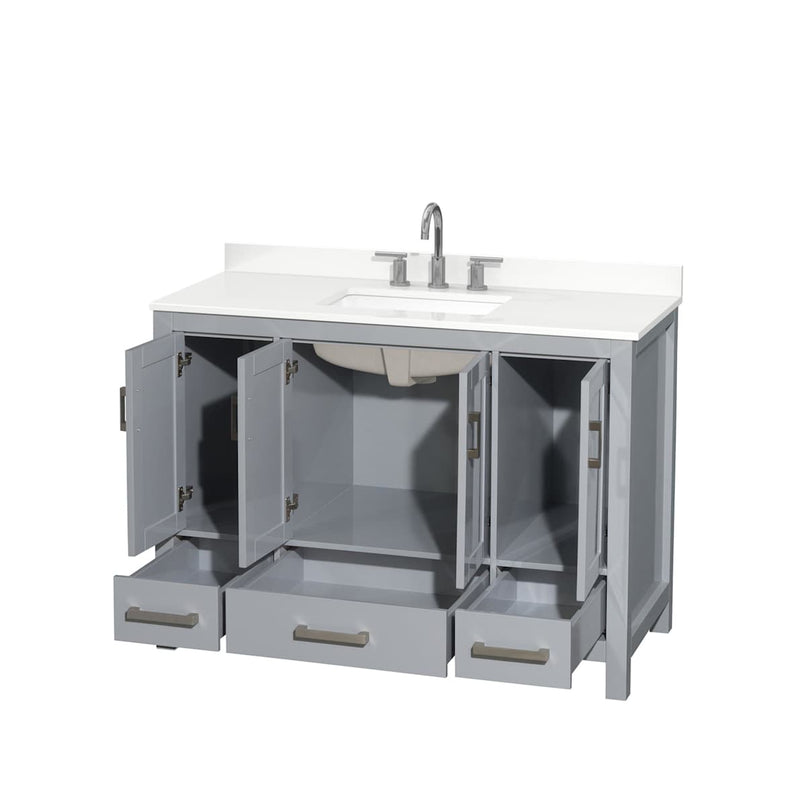 Sheffield 48" Free Standing Single Basin Vanity Set with Cabinet and Quartz Vanity Top - image 12