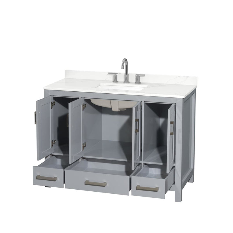 Sheffield 48" Free Standing Single Basin Vanity Set with Cabinet and Quartz Vanity Top - image 13