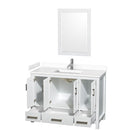 Sheffield 48" Free Standing Single Basin Vanity Set with Cabinet, Cultured Marble Vanity Top, and Framed Mirror - image 7
