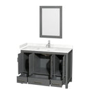 Sheffield 48" Free Standing Single Basin Vanity Set with Cabinet, Cultured Marble Vanity Top, and Framed Mirror - image 10