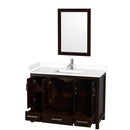 Sheffield 48" Free Standing Single Basin Vanity Set with Cabinet, Cultured Marble Vanity Top, and Framed Mirror - image 12