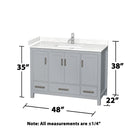 Sheffield 48" Free Standing Single Basin Vanity Set with Hardwood Cabinet, Cultured Marble Vanity Top, and Medicine Cabinet - image 4