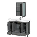 Sheffield 48" Free Standing Single Basin Vanity Set with Hardwood Cabinet, Cultured Marble Vanity Top, and Medicine Cabinet - image 9