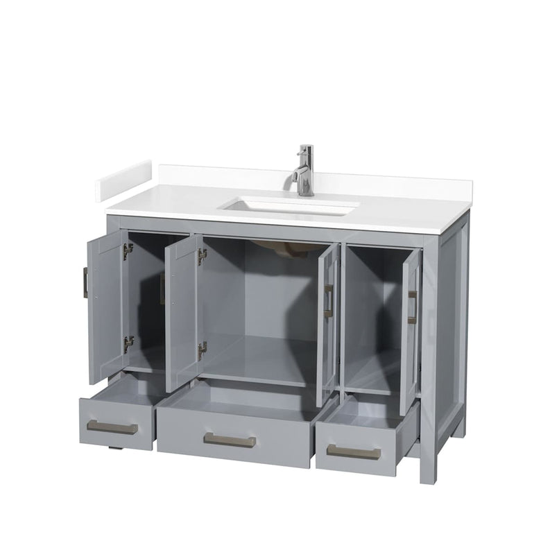 Sheffield 48" Free Standing Single Basin Vanity Set with Hardwood Cabinet and Cultured Marble Vanity Top - image 5