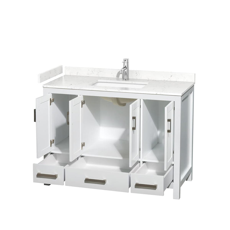 Sheffield 48" Free Standing Single Basin Vanity Set with Hardwood Cabinet and Cultured Marble Vanity Top - image 8