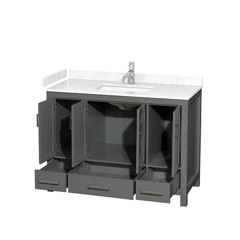 Sheffield 48" Free Standing Single Basin Vanity Set with Hardwood Cabinet and Cultured Marble Vanity Top - image 10