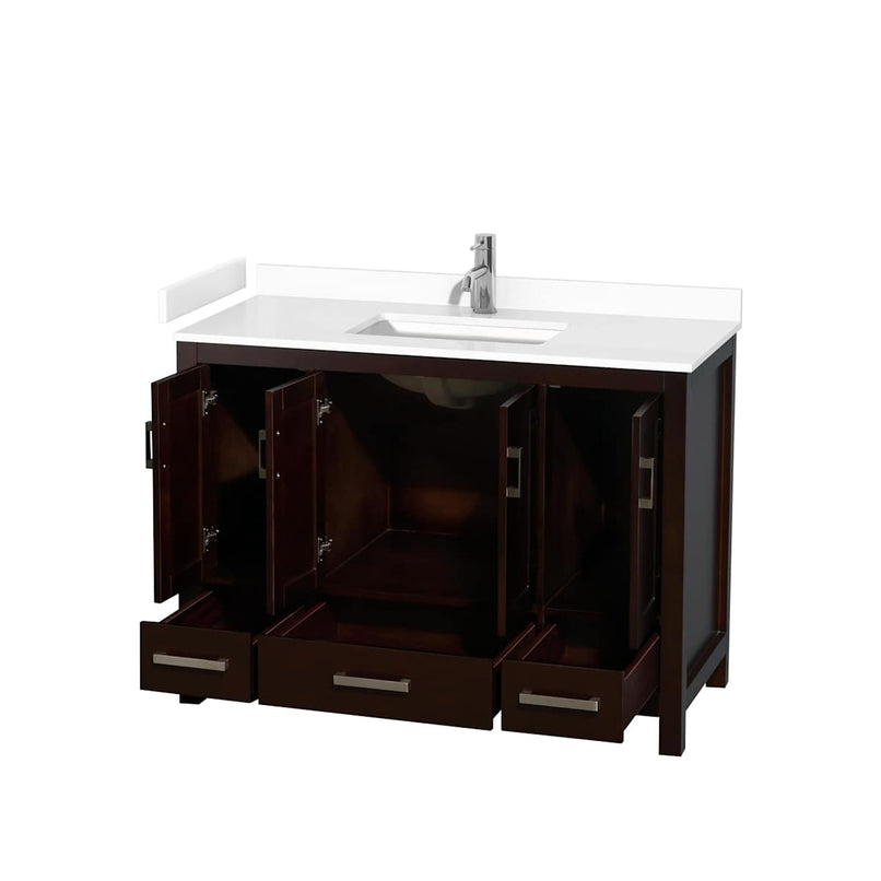 Sheffield 48" Free Standing Single Basin Vanity Set with Hardwood Cabinet and Cultured Marble Vanity Top - image 11