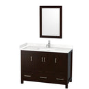 Sheffield 48" Free Standing Single Basin Vanity Set with Cabinet, Cultured Marble Vanity Top, and Framed Mirror - image 1