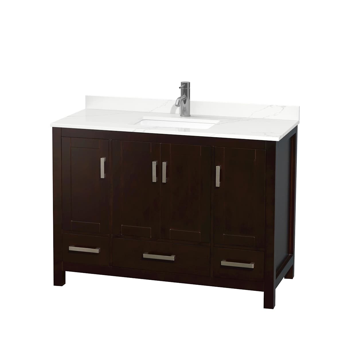 Sheffield 48" Free Standing Single Basin Vanity Set with Cabinet and Quartz Vanity Top
