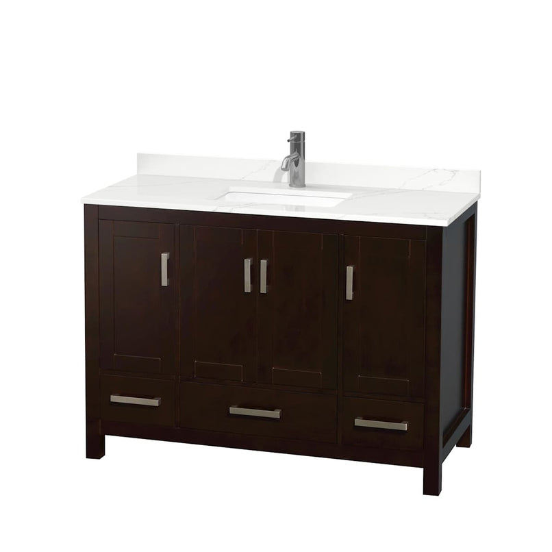 Sheffield 48" Free Standing Single Basin Vanity Set with Cabinet and Quartz Vanity Top - image 1