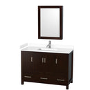 Sheffield 48" Free Standing Single Basin Vanity Set with Hardwood Cabinet, Cultured Marble Vanity Top, and Medicine Cabinet - image 1