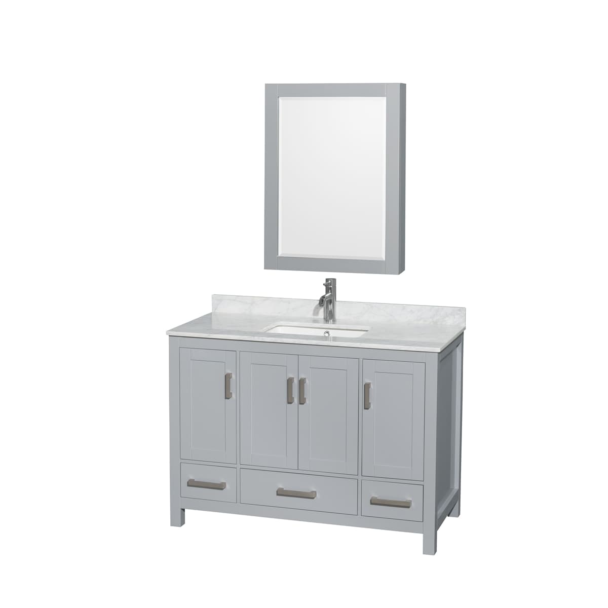 Sheffield 48" Freestanding Single Basin Vanity Set with Hardwood Cabinet, Marble Vanity Top, and Medicine Cabinet - image 1