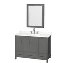 Sheffield 48" Free Standing Single Basin Vanity Set with Cabinet, Quartz Vanity Top, and Medicine Cabinet - image 1