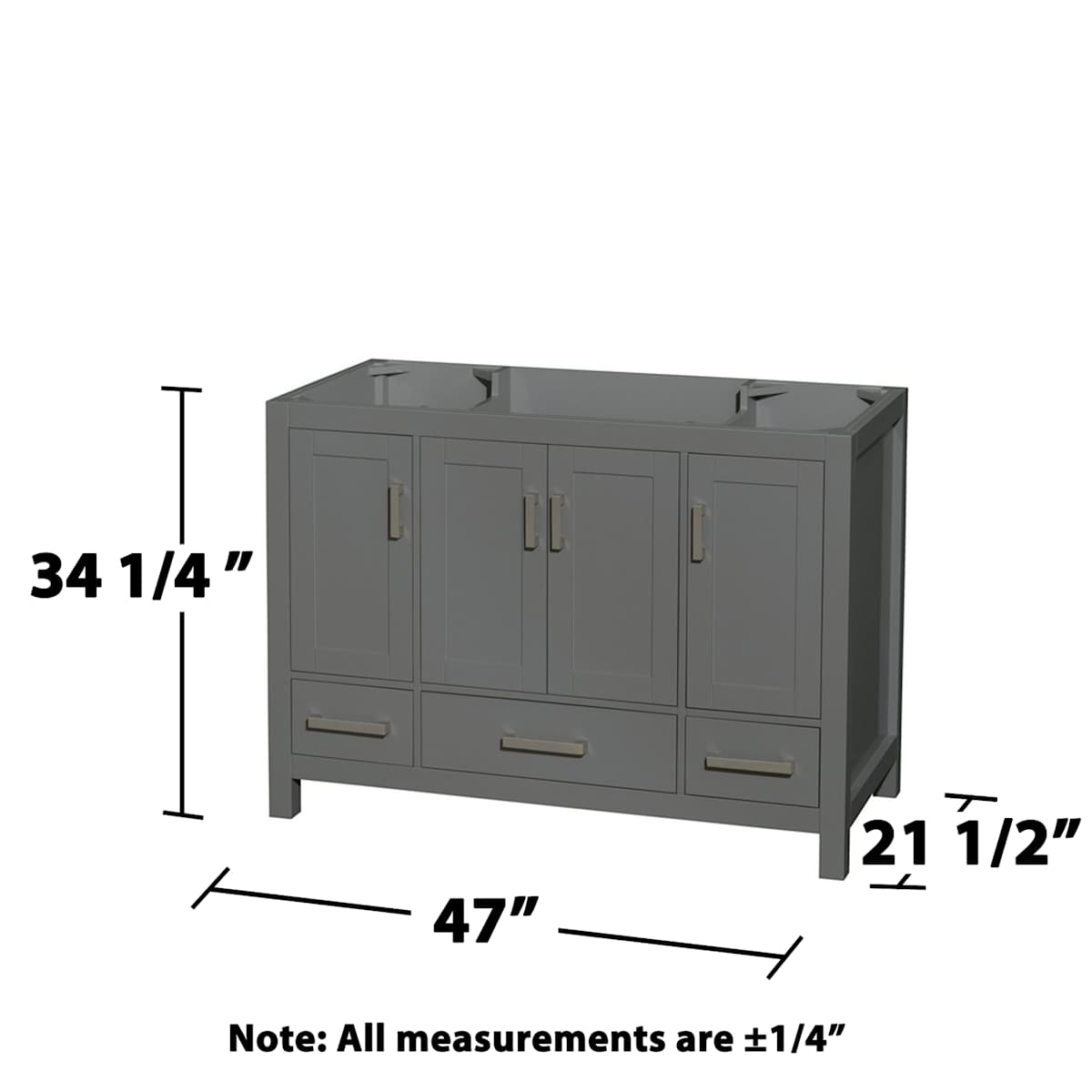 Sheffield 47" Single Free Standing Vanity Cabinet Only - Less Vanity Top - image 11