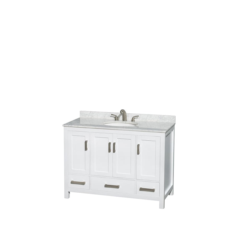 Sheffield 48" Freestanding Single Basin Vanity Set with Hardwood Cabinet, Marble Vanity Top, and Medicine Cabinet - image 11