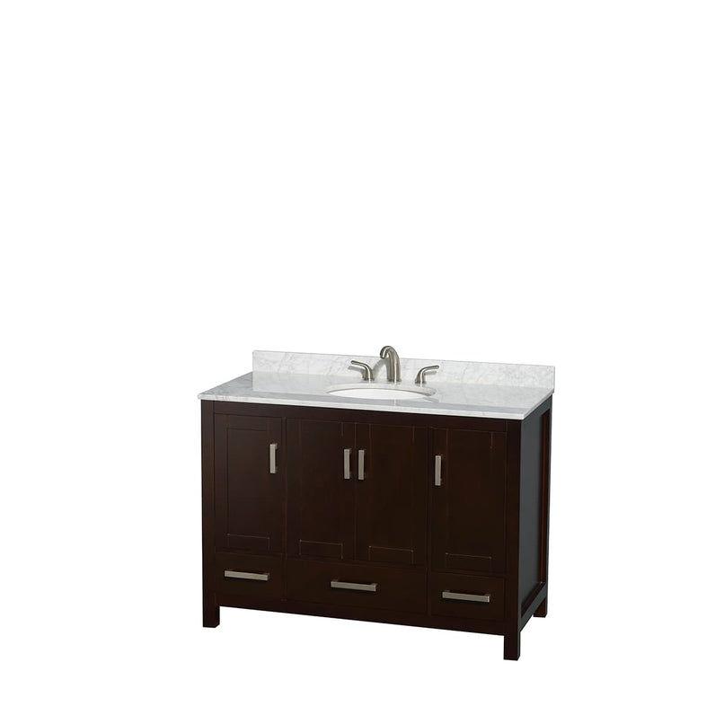 Sheffield 48" Freestanding Single Basin Vanity Set with Hardwood Cabinet, Marble Vanity Top, and Medicine Cabinet - image 14