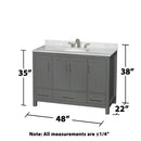Sheffield 48" Free Standing Single Basin Vanity Set with Cabinet and Marble Vanity Top - image 6