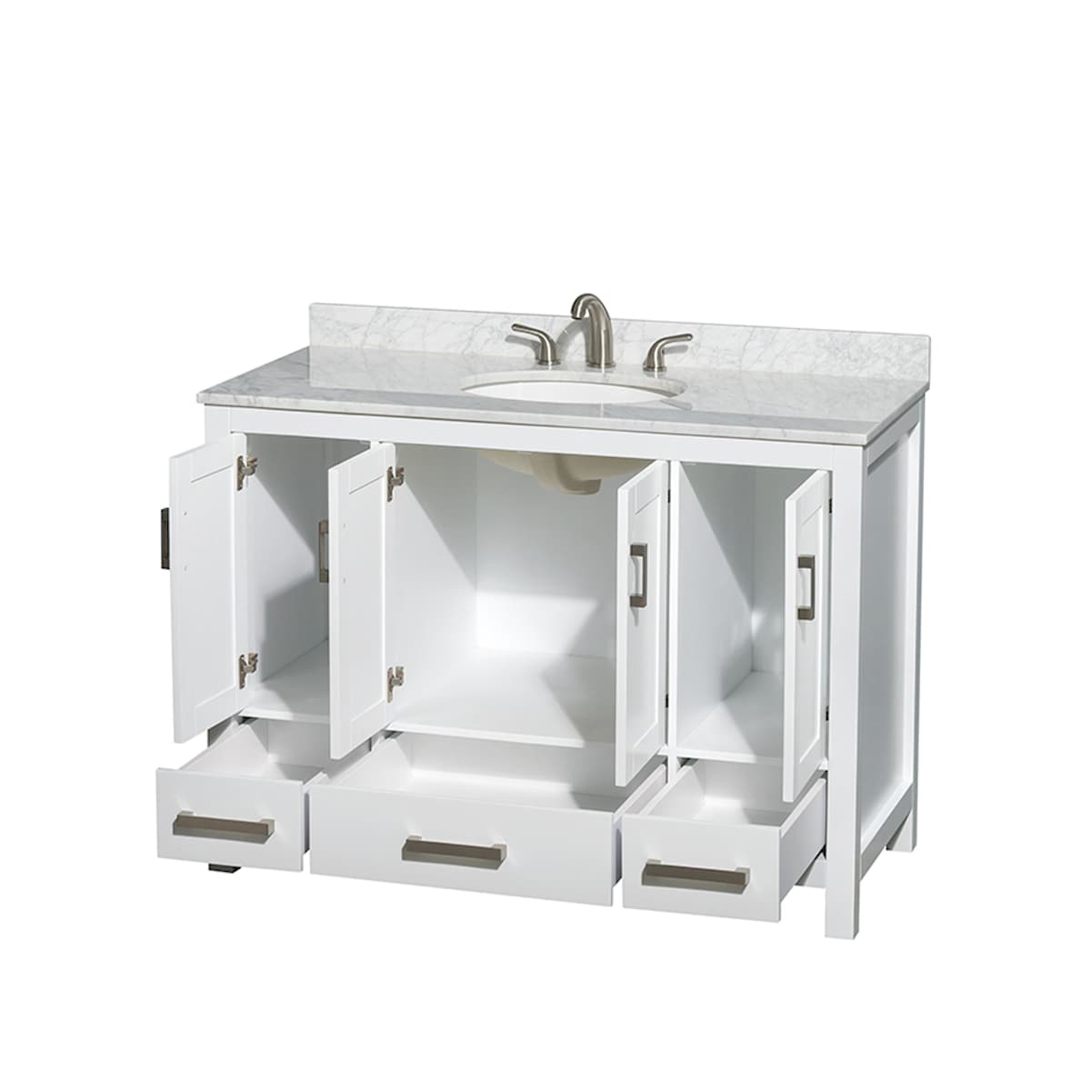 Sheffield 48" Free Standing Single Basin Vanity Set with Cabinet and Marble Vanity Top