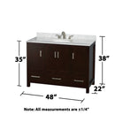 Sheffield 48" Free Standing Single Basin Vanity Set with Cabinet and Marble Vanity Top - image 12