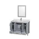Sheffield 48" Free Standing Single Basin Vanity Set with Hardwood Cabinet, Marble Vanity Top, and Framed Mirror - image 2